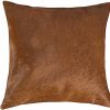 18" Brown Cowhide Throw Pillow