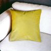 18" Yellow Cowhide Throw Pillow