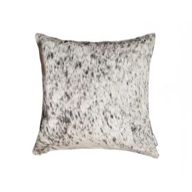 18" Gray and White Cowhide Throw Pillow (Color: Gray, White)