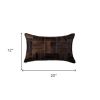 12" X 20" Chocolate Cowhide Throw Pillow
