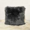 Set of Two 18" Gray Cowhide Throw Pillows