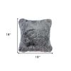 Set of Two 18" Gray Cowhide Throw Pillows