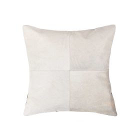 18" White Cowhide Throw Pillow (Color: White)