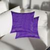 Set of Two 18" Purple Cowhide Throw Pillows