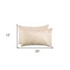Set of Two 12" X 20" Natural Cowhide Throw Pillow