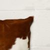 Set of Two 18" Brown And White Cowhide Throw Pillows