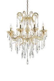 Candle Style Empire Transparent Glass Led Ceiling Light (Color: White, Gold)