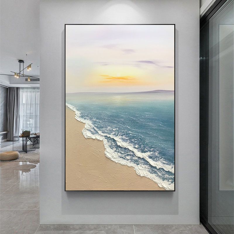 Hand painted oil painting sunrise seascape sailboat home decoration wall art canvas hanging painting Hand painted oil painting sunrise seascape sailboat home decoration wall art canvas hanging painting